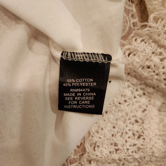 Vintage Bohemian Styled,Lined  White Skirt, Size L - Picture 6 of 9